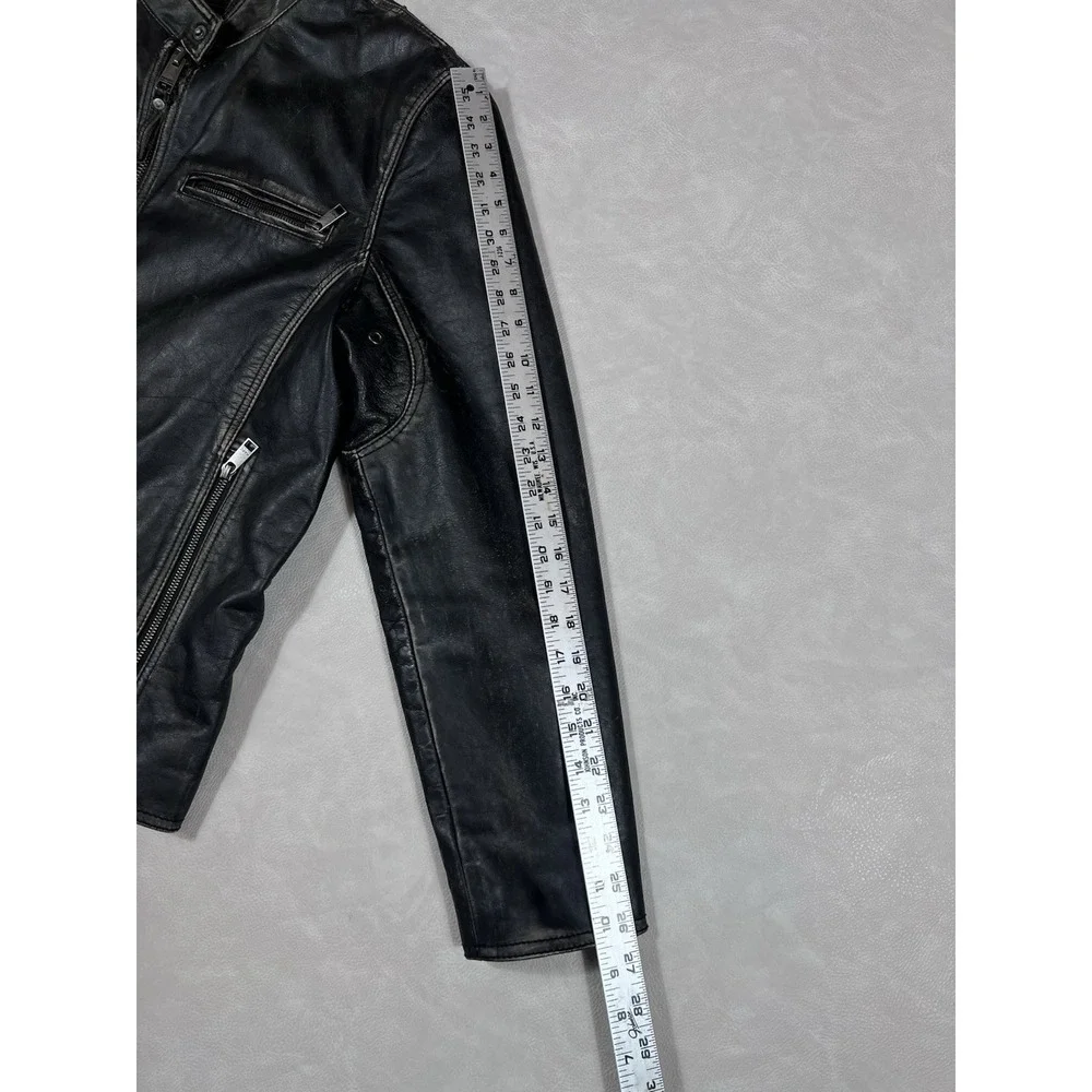 Marc New York by Andrew Marc Distressed Heavy Leather Jacket Men's Size Large